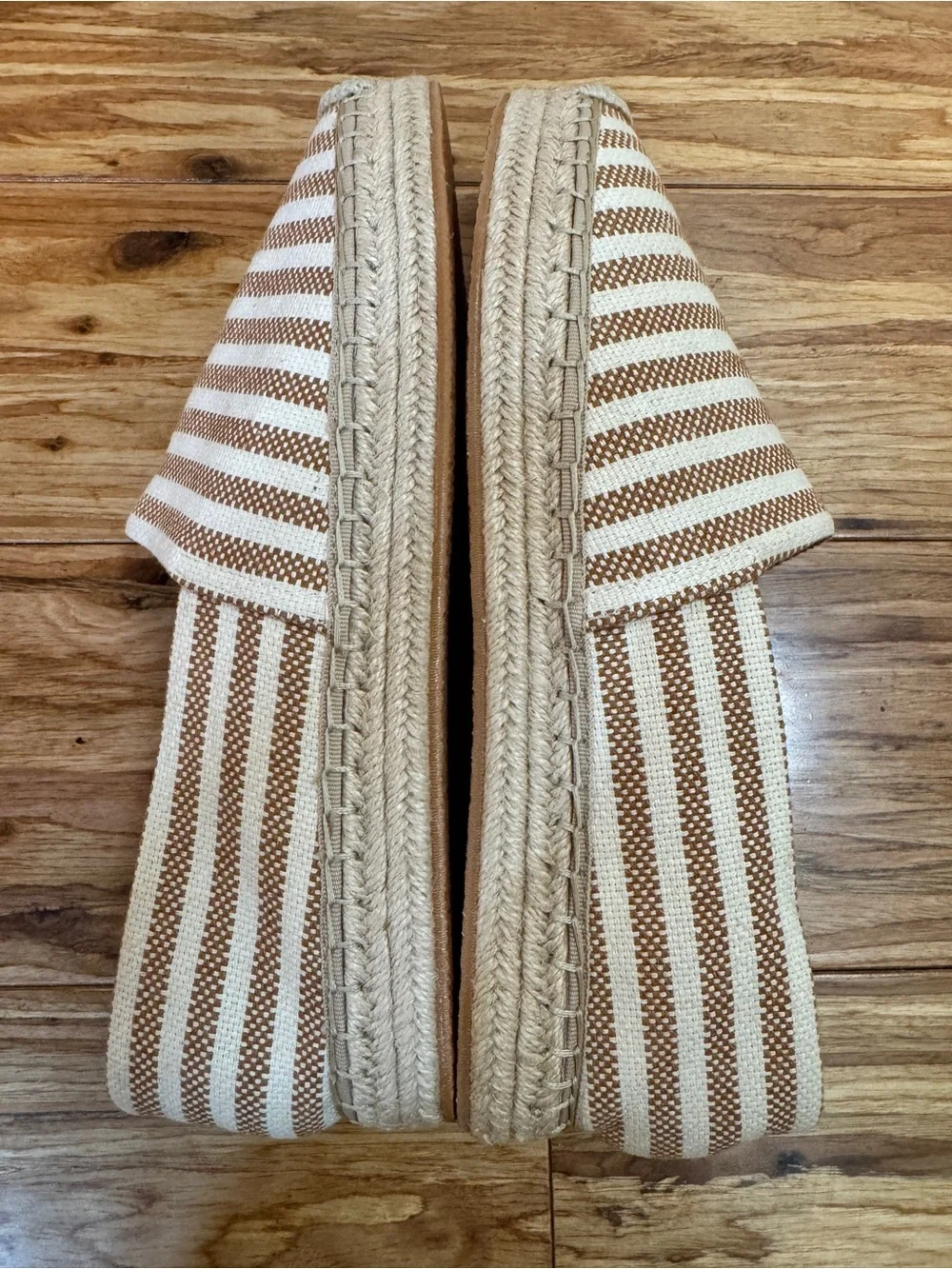 J.‎ Jill Women's Espadrille Flats Size 11 Tan Stripe Canvas NWOT